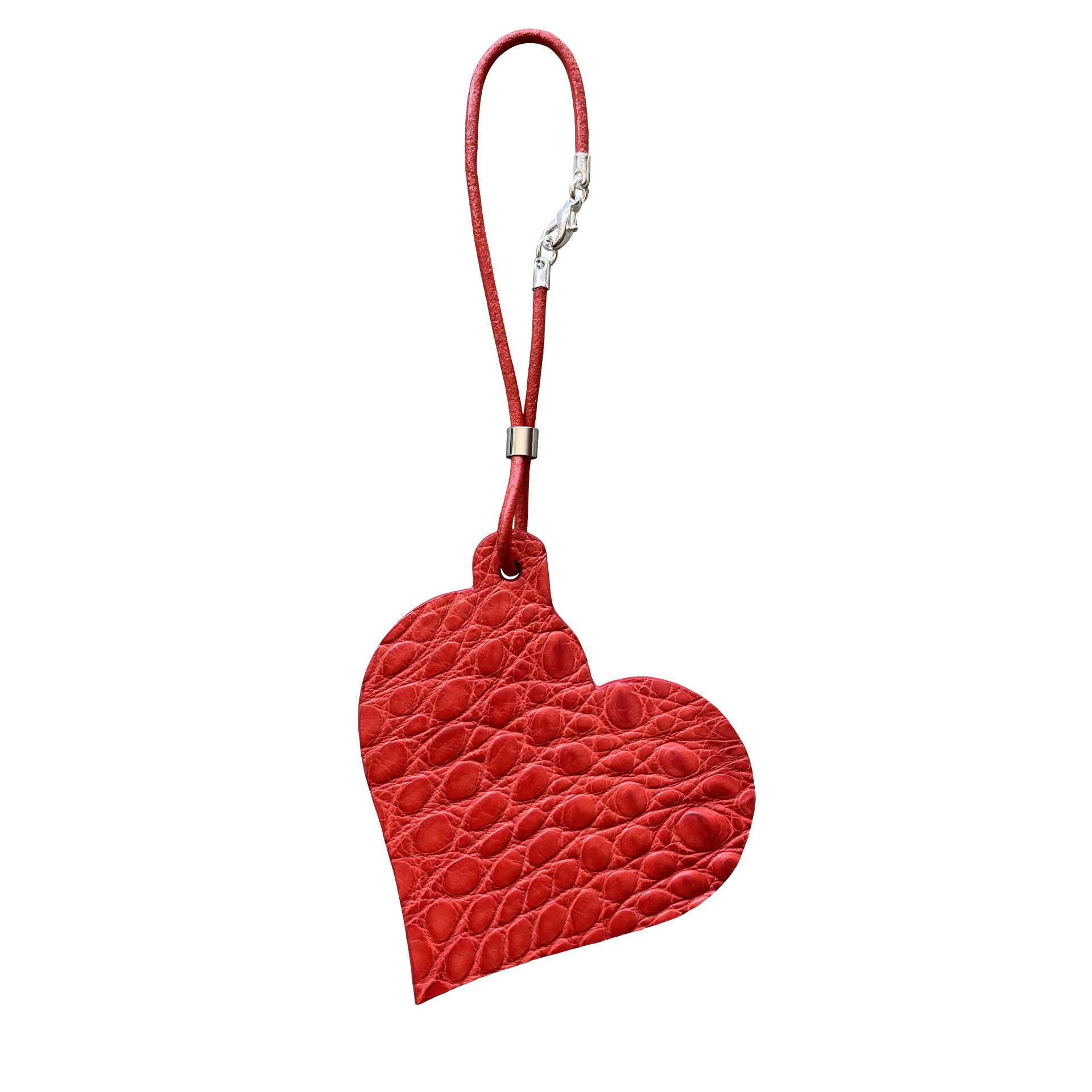 CHARM COEUR Croco Rouge