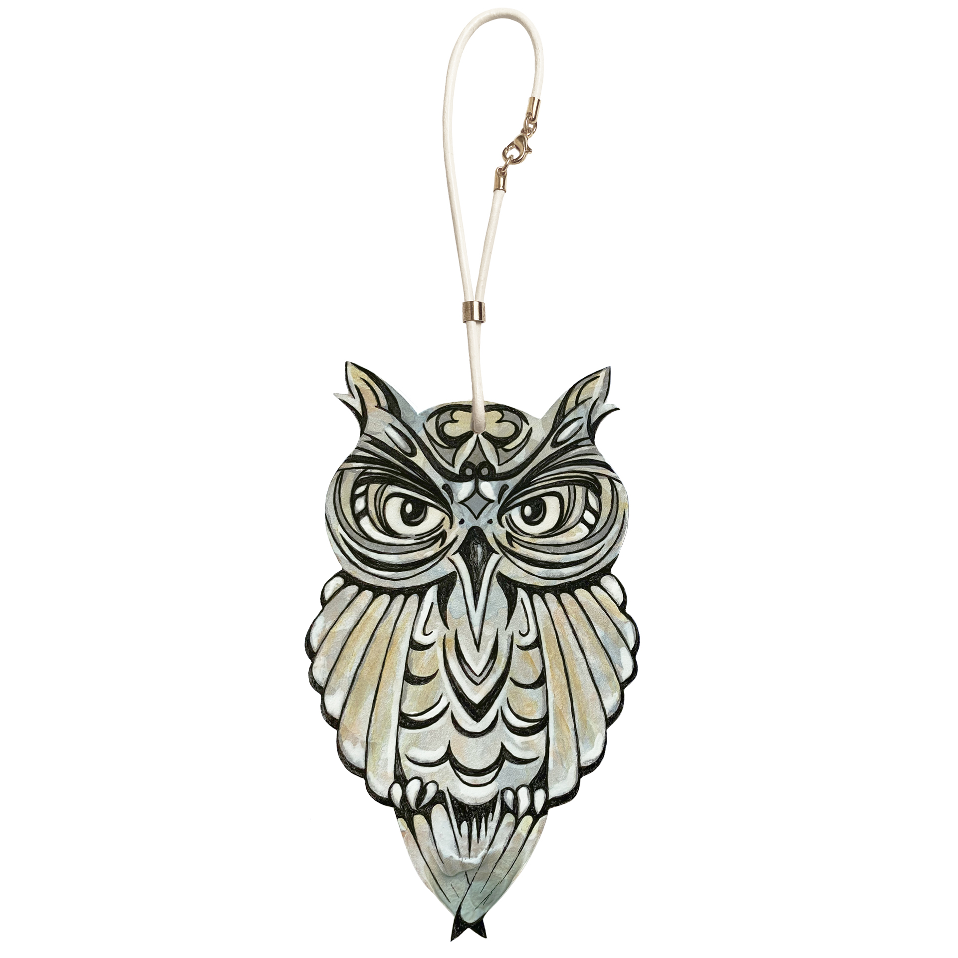 CHARM HIBOU Peint à la main